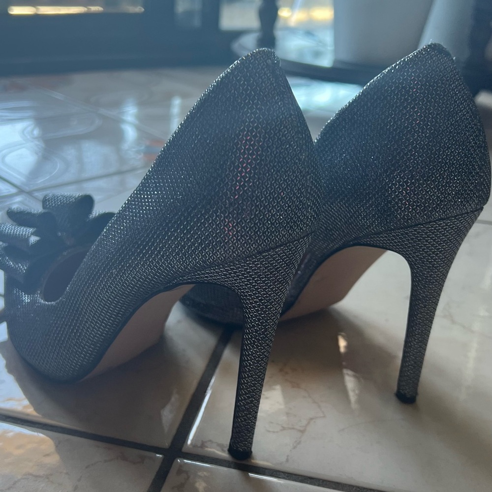 Elegant Betsy Johnson Sparkly Black High Heels